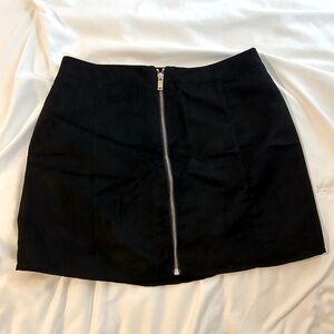 Black Zip Up Mini Skirt